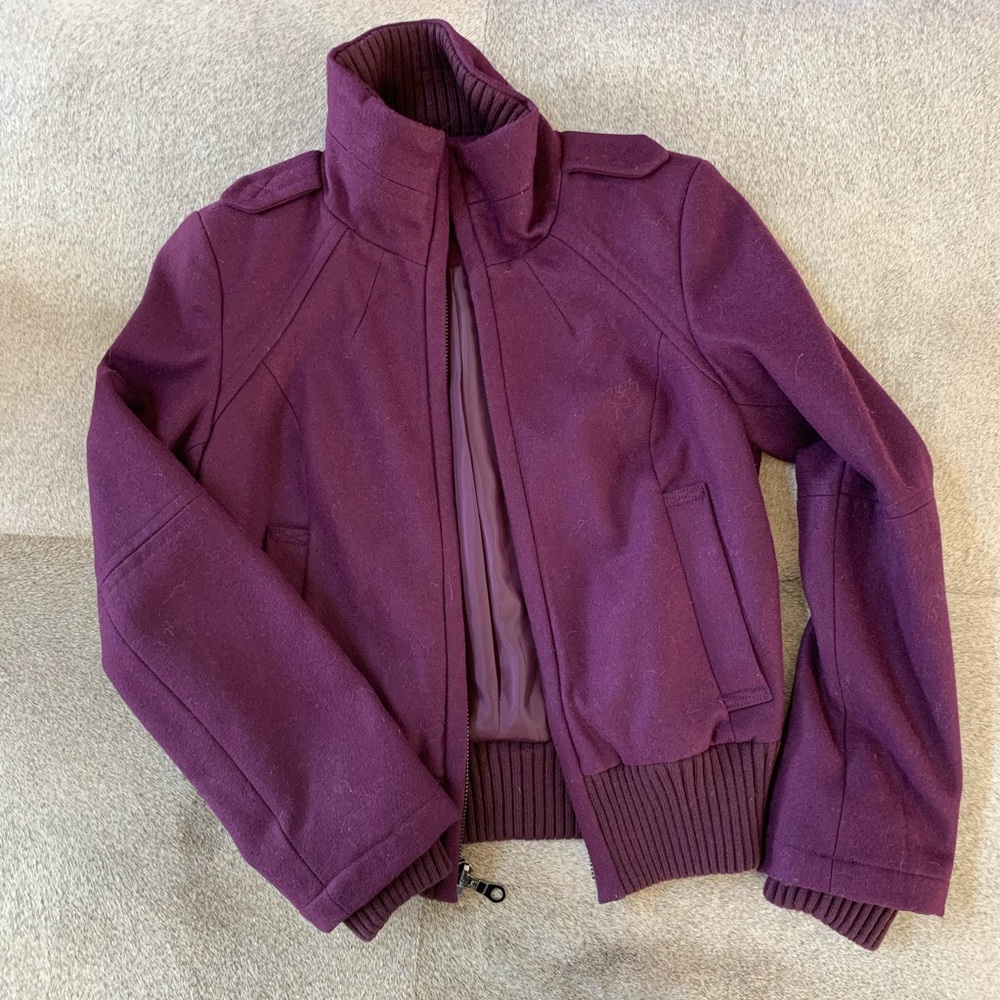 Purple bomber jacket